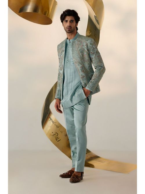 Buy Jatin Malik Chateau Delight Short Jacket with Kurta Trouser