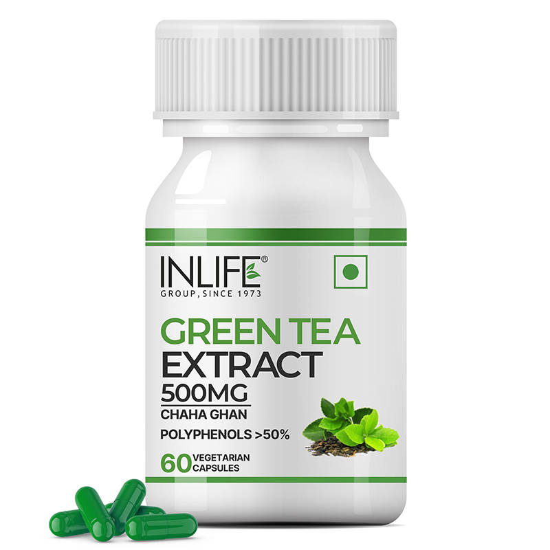 Inlife Green Tea Extract 500mg for Weight Loss Herbal Supplement for Men & Women Capsules