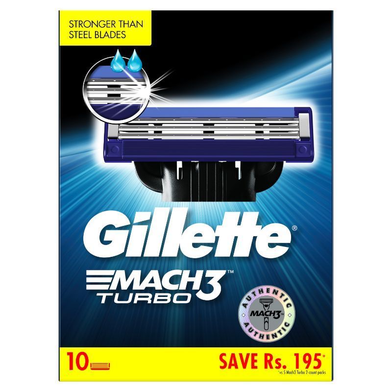 Gillette Mach Turbo 3 Shaving Blades Save Rs.195
