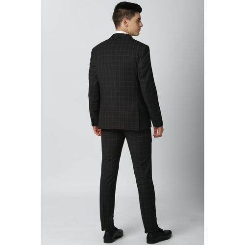 Buy Peter England Men Black Check Slim Fit Wedding Three Piece