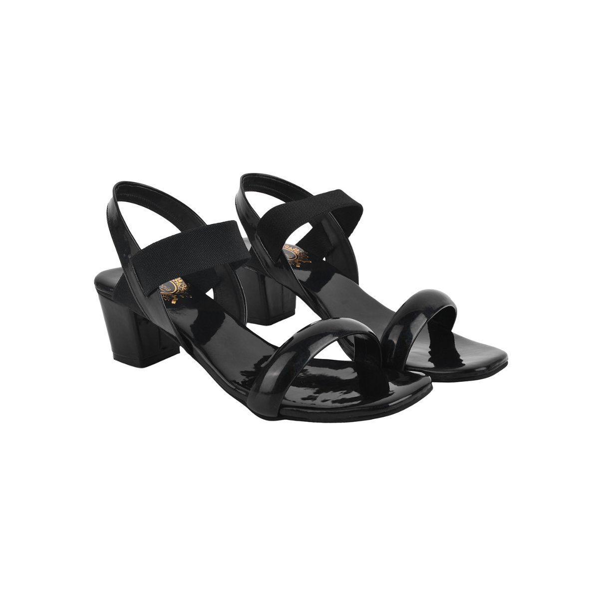 Buy Shoetopia Women Black Solid Slip On Heel Online