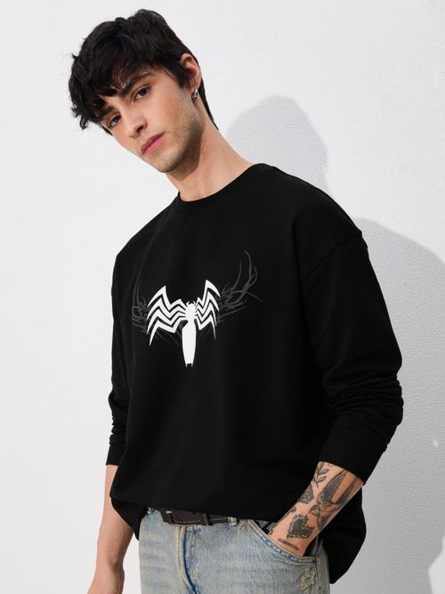 The Souled Store Official Marvel Venom Oversized Full Sleeve Mens T-Shirt