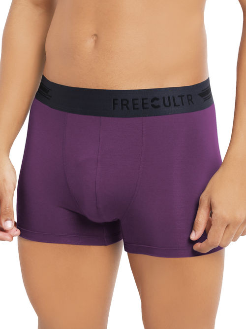 Buy FREECULTR Anti-Microbial Air-Soft Micromodal Underwear Trunk Pack Of 1  - Purple (XXL) Online