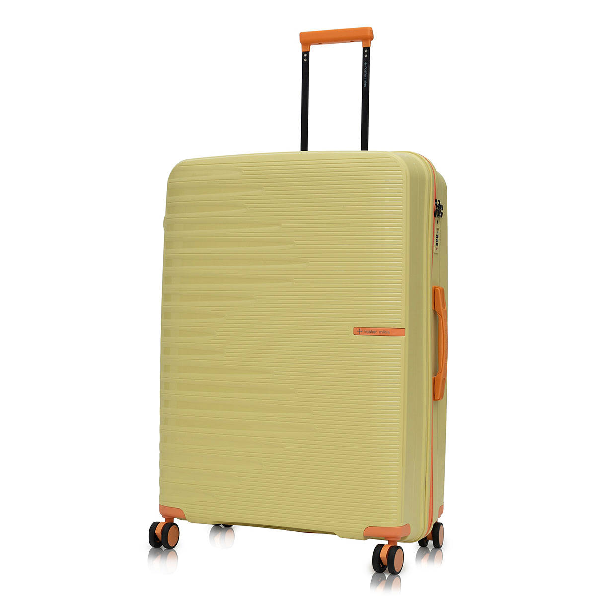 Nasher Miles Cream Textured Trolley Bag (Large)