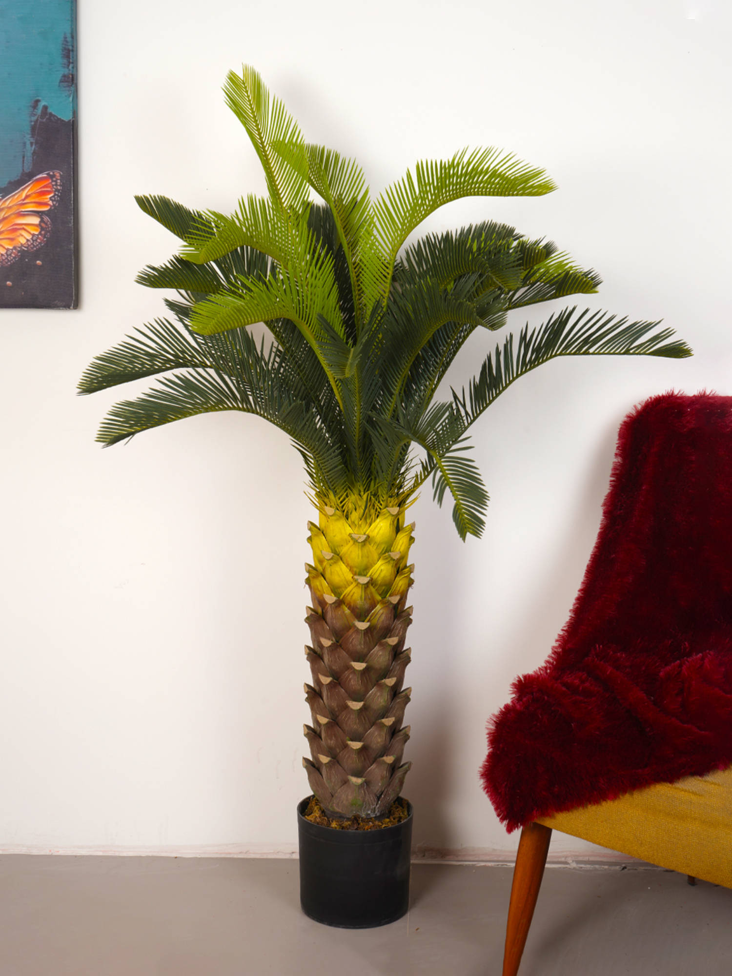Home Bloom Artificial Green Sago Cycas Plant with Pot