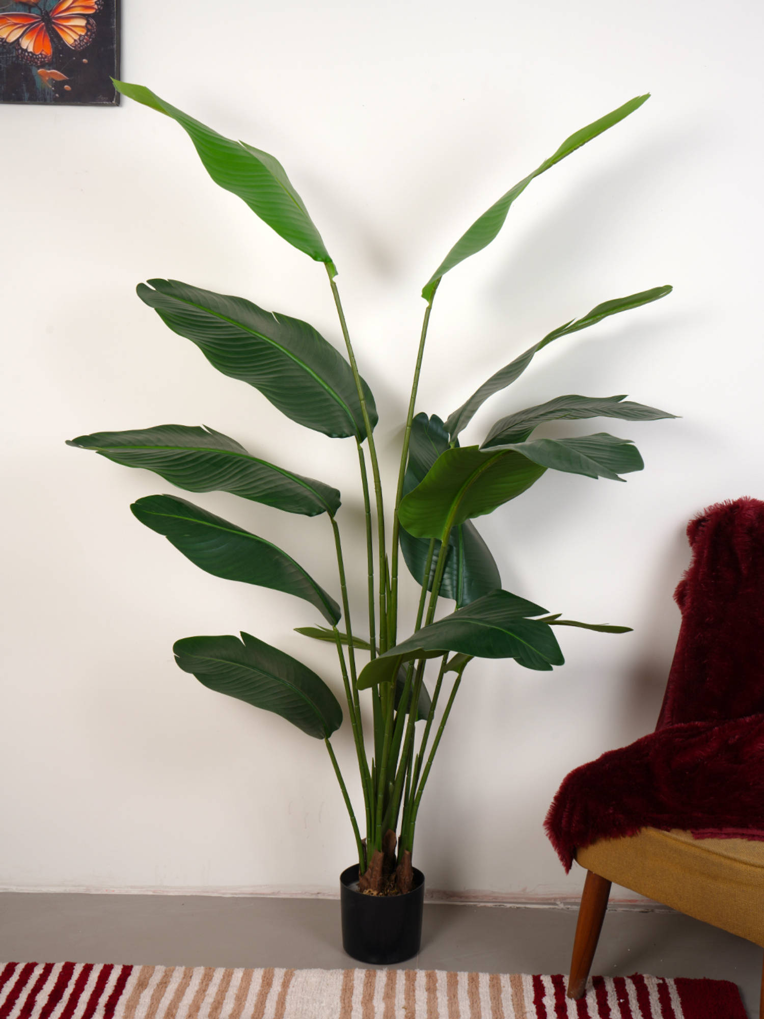 Home Bloom Artificial Green Bird Of Paradise Fake Tropical Banana Plant with Pot
