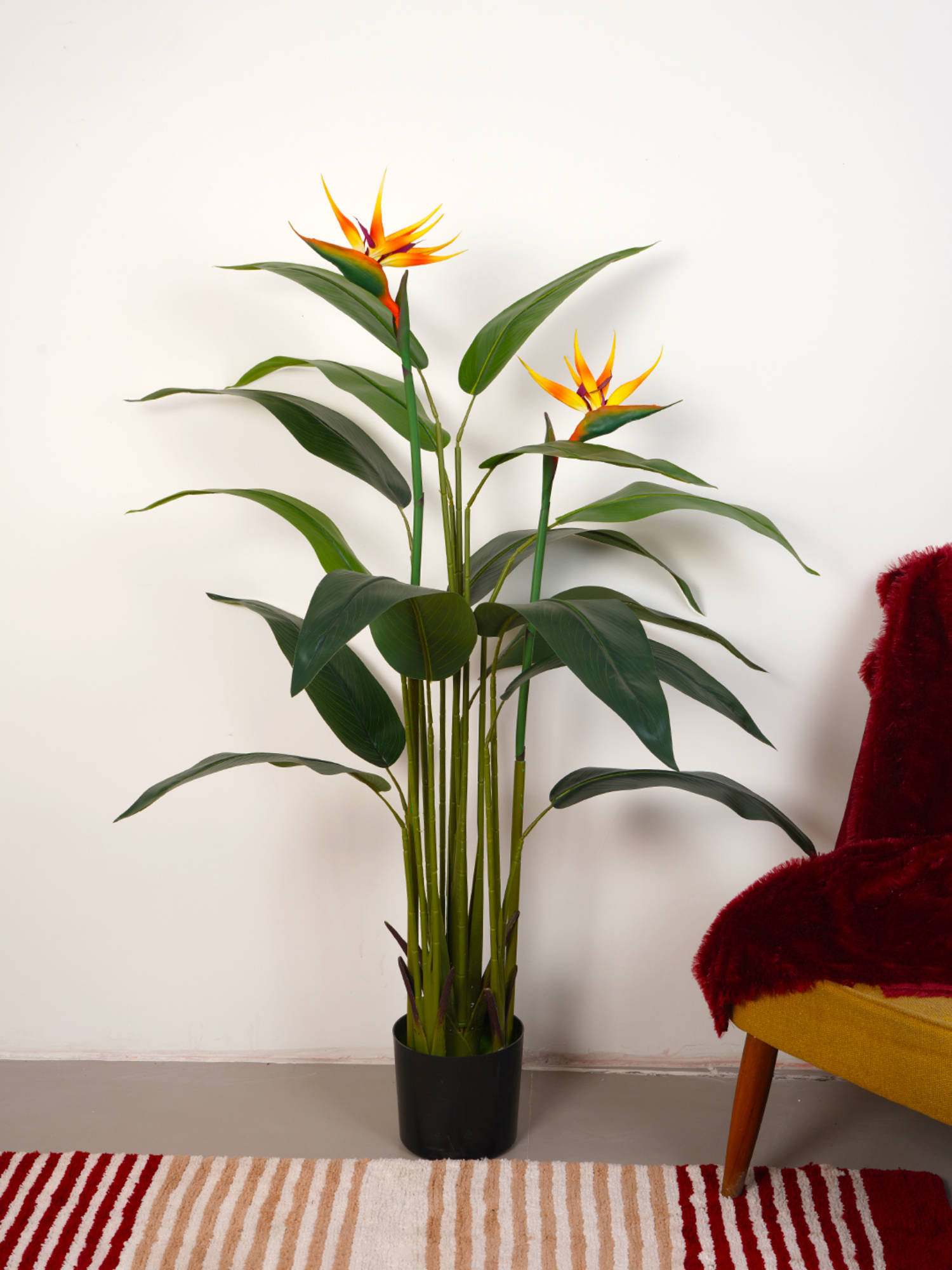 Home Bloom Artificial Green Tropicana Strelitzia Regina & Bird of Paradise Plant with Pot
