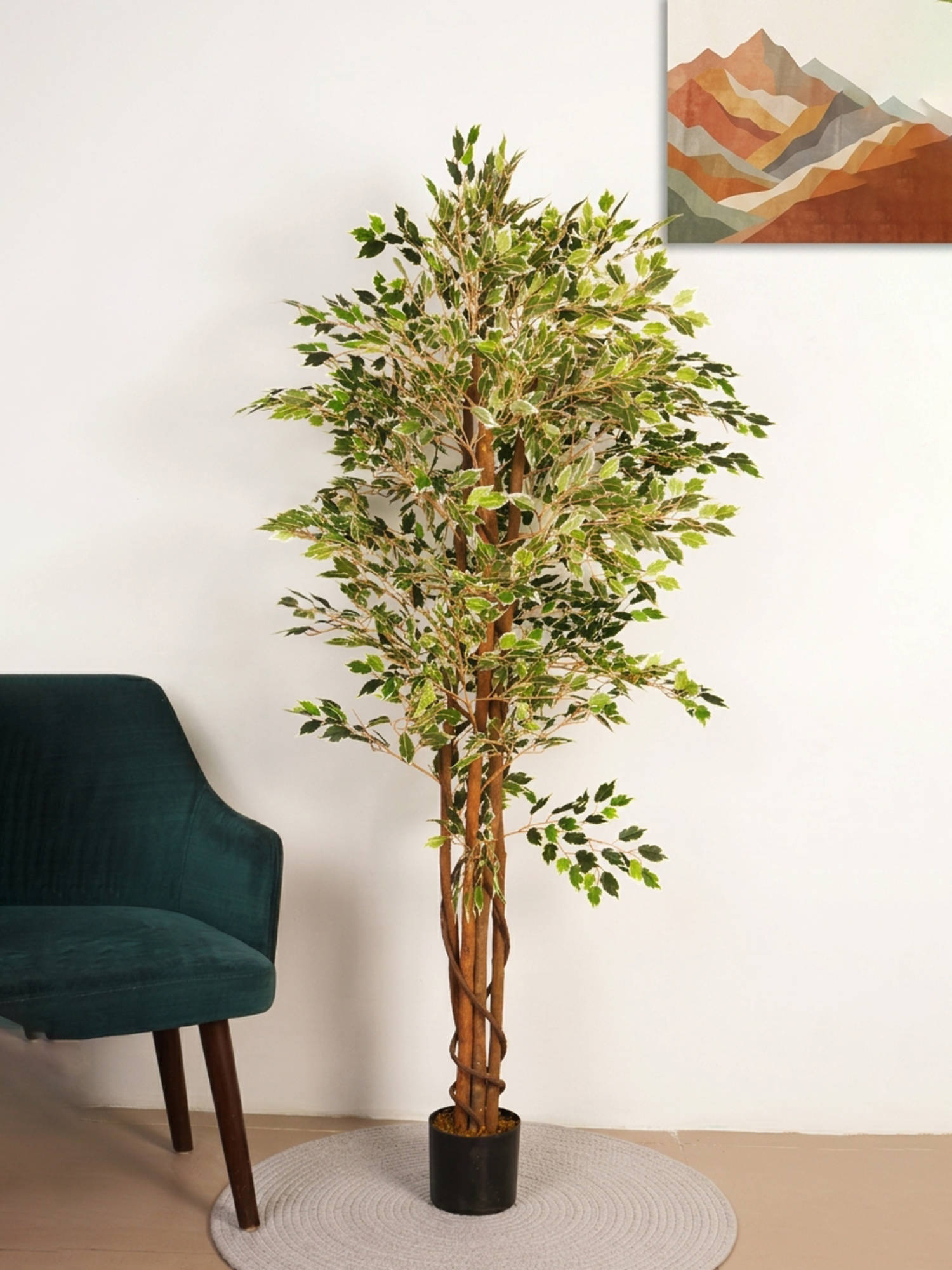 Home Bloom Artificial Green Grand Ficus Plant with Pot