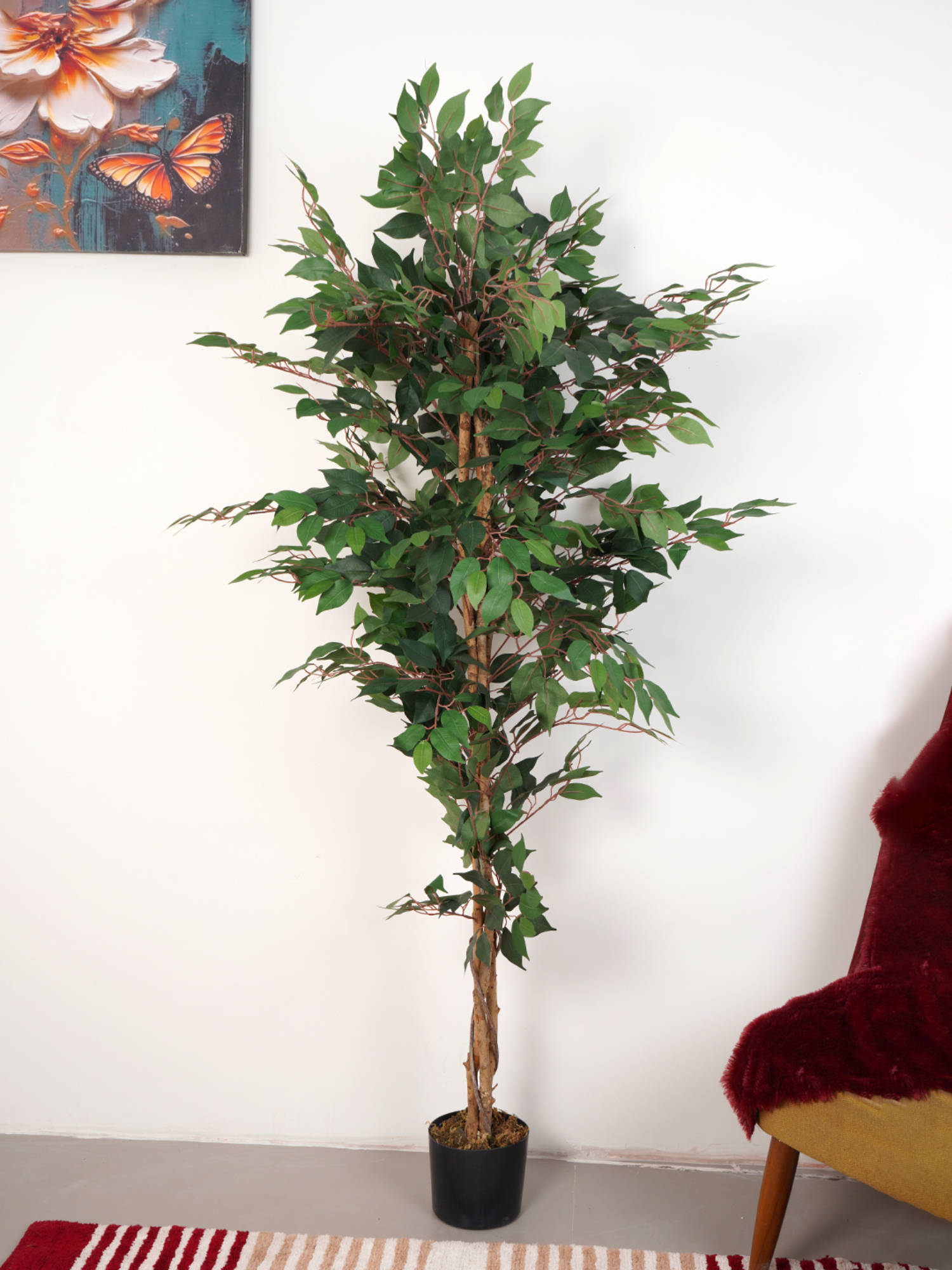 Home Bloom Artificial Green Grand Ficus Plant with Pot