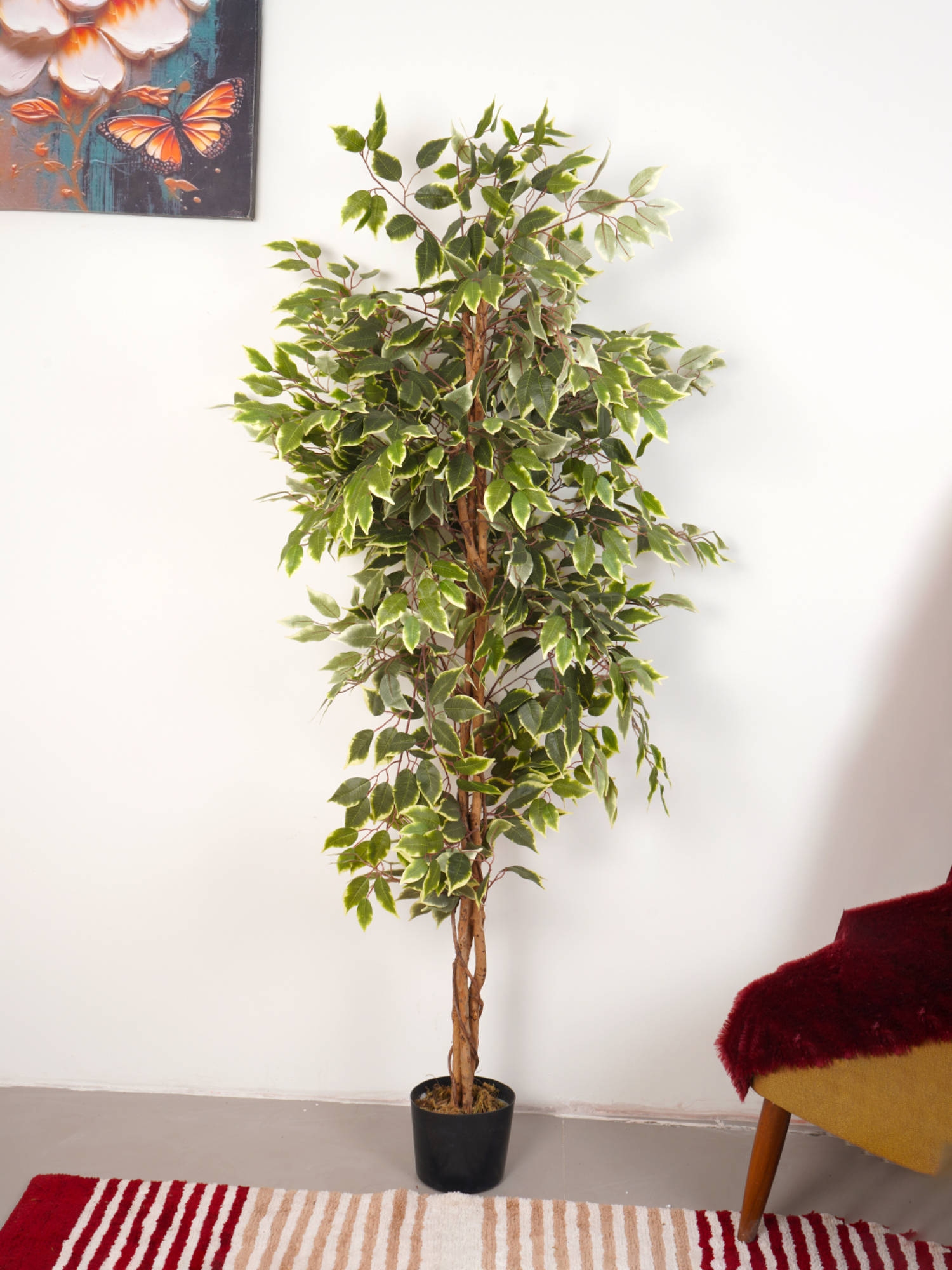 Home Bloom Artificial Green Grand Ficus Plant with Pot