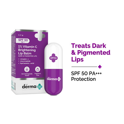 derma co vitamin c lip balm The | Introducing the 1% Brightening packed with SPF 50, fights pigmentation and brightens while keeping your lips smooth and Hyaluronic Acid The Derma Co 1% Kojic