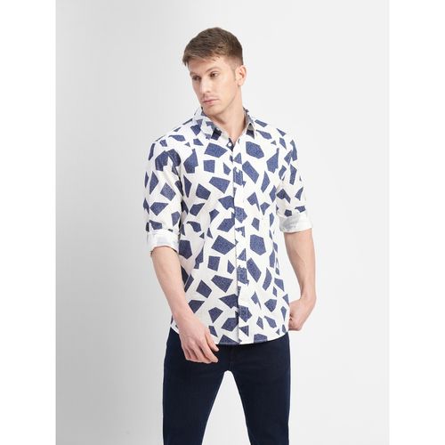 JACK & JONES Men Printed Casual Blue Shirt - Buy JACK & JONES Men Printed  Casual Blue Shirt Online at Best Prices in India