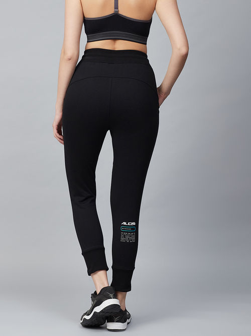 Buy Alcis Women Black Solid Joggers (XL) Online