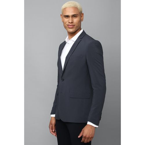 Men Grey Solid Regular Fit Formal Blazer