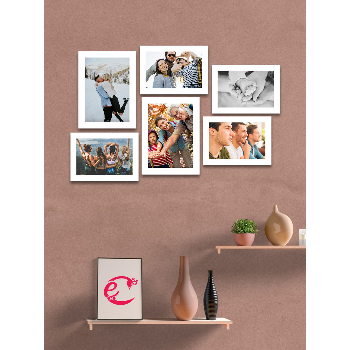 eCraftIndia Memory Wall Collage Photo Frame Set of 10 Photo Frames