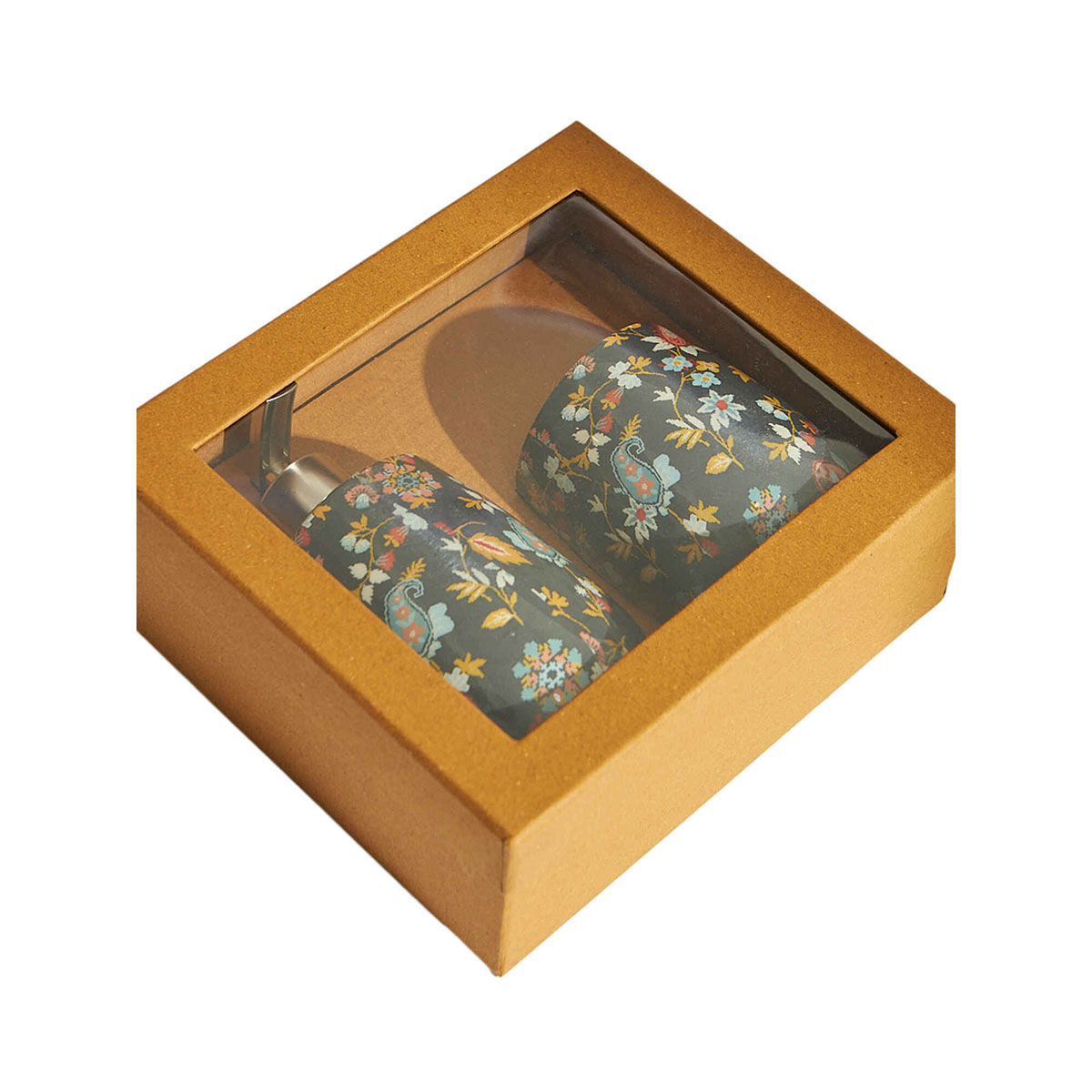 Buy Chumbak Pixel Paisley Bath Accessories Set of 2 Online