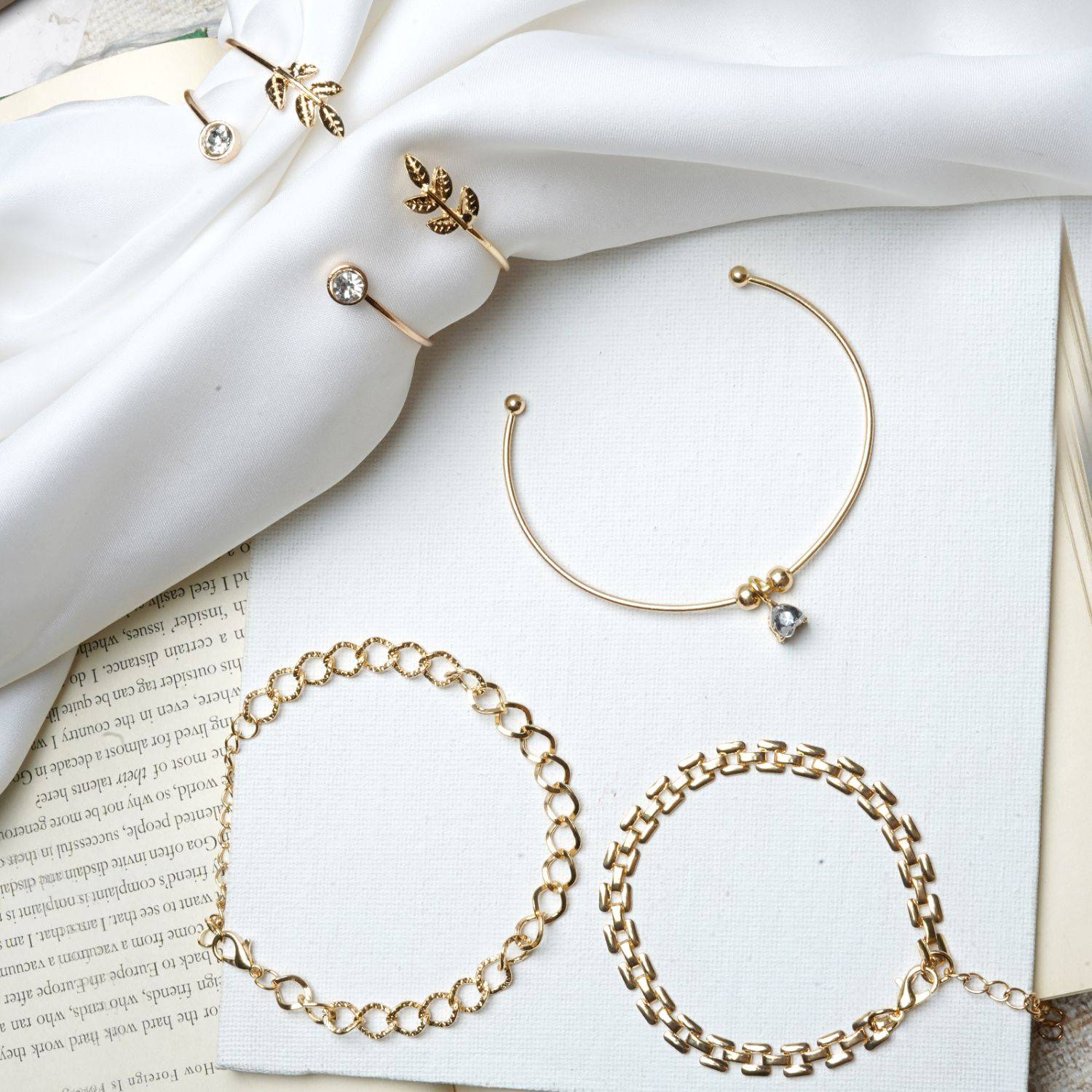 Joker & Witch Gold Crush Set Of 5 Bracelets For Women