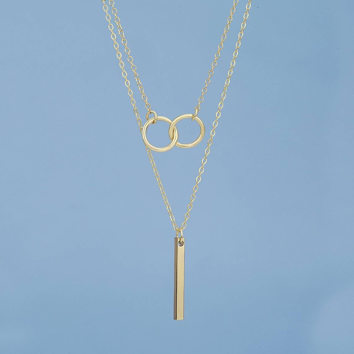 Buy Carlton London Gold Plated with Bar Double Chain Necklace for Women ...