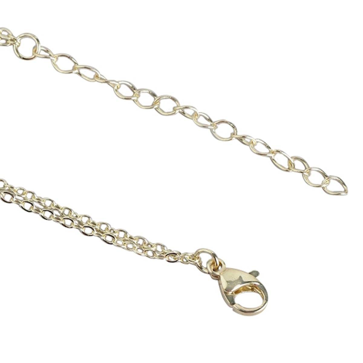 Carlton London Gold Plated with Bar Double Chain Necklace for Women ...