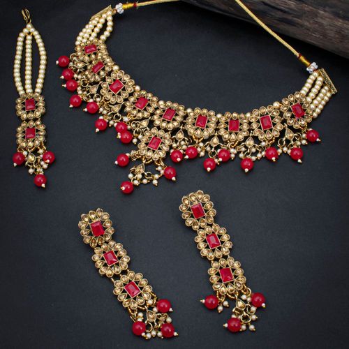 Sukkhi Sparkling Lct Gold Plated Pearl Choker Necklace Set (SKR73351): Buy  Sukkhi Sparkling Lct Gold Plated Pearl Choker Necklace Set (SKR73351)  Online at Best Price in India | Nykaa