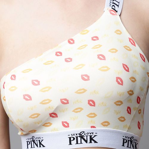 Buy PrettyCat Peach Non Wired Padded Bralette for Women Online