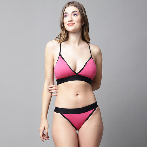 PrettyCat Bra-Underwear Sets : Buy PrettyCat Removable Padded Non-wired  Pluge Bra With Matching Panty (Set of 2) Online