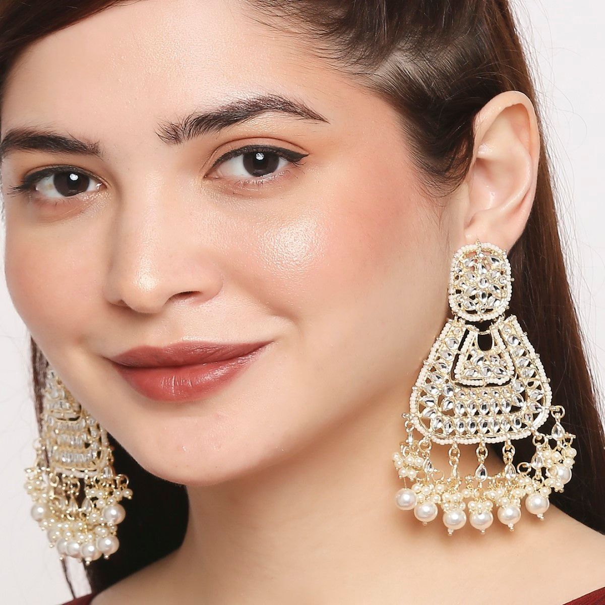 White - German Silver-Plated Ethnic Drop Earrings 79 main image 0