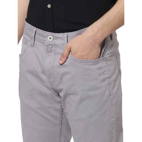 Grey Mid Rise Regular Fit Pants