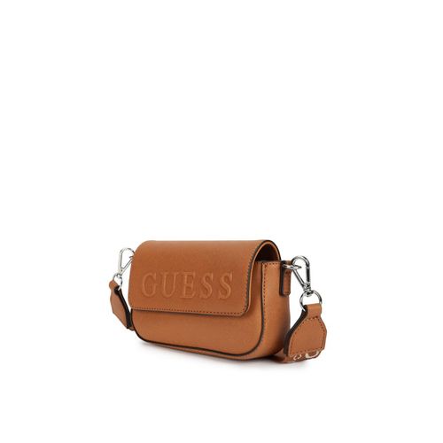 Buy Guess Brown Solid Sandria Boxed Mini Crossbody Sling Bag with