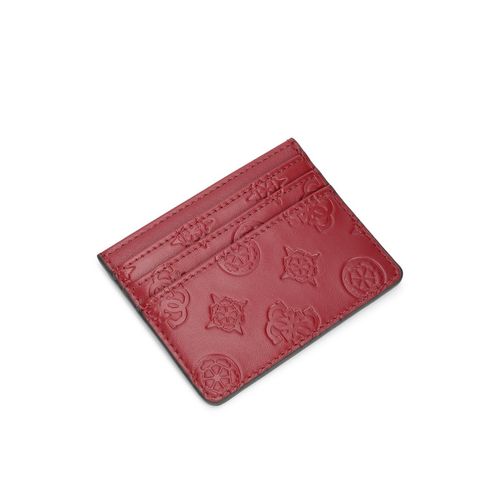 Guess Red Textured Wilder Boxed Envelope Wallet With Card Case