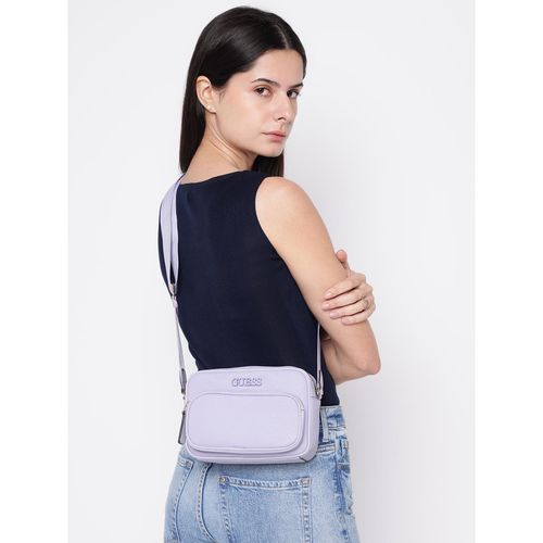 Buy Guess Purple Solid Zinnia Sling Bag with Detachable Strap Online