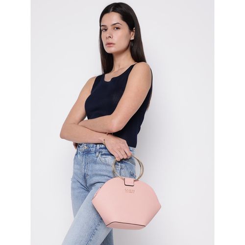 Buy Guess Rose Solid Barcus Mini Handbag with Detachable Strap Online