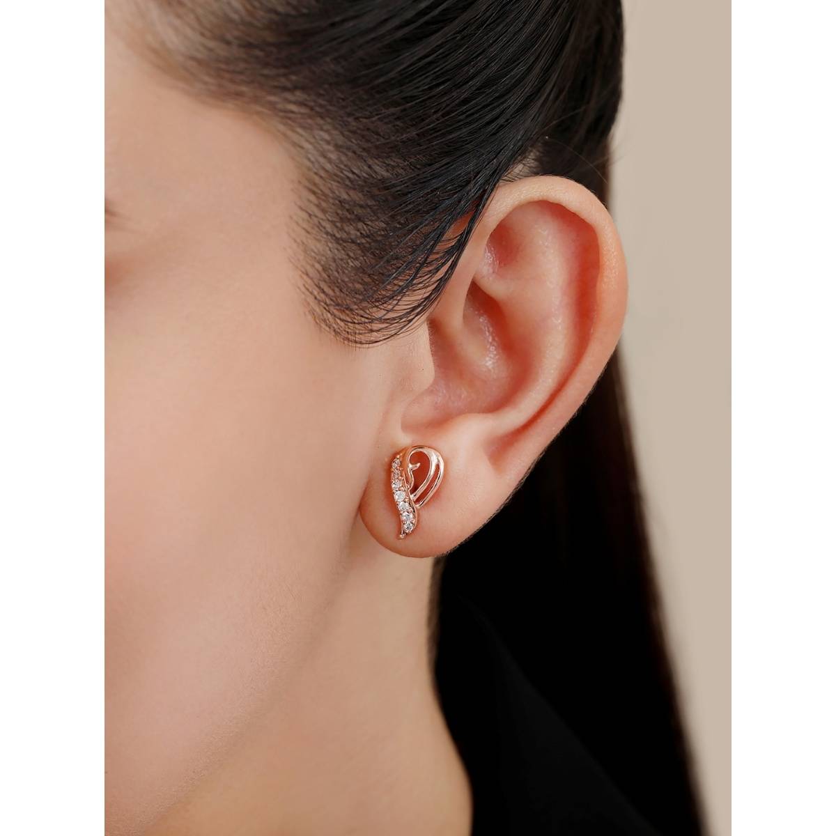 Zavya Rare Beauty Rose Gold Plated 925 Sterling Silver Earrings