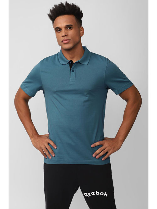 Reebok Mens Tag Polo T-Shirt Blue