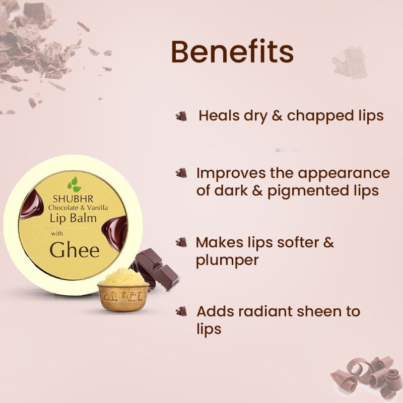 Blue Nectar Chocolate & Vanilla Hydrating Lip Balm with Ghee for Dry