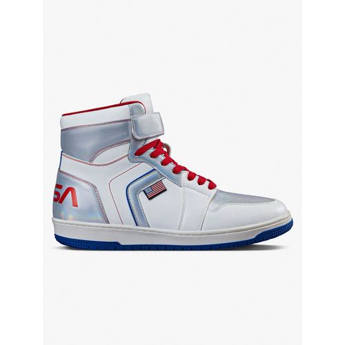 Buy Bewakoof Men's White Silver NASA Color Block High Top