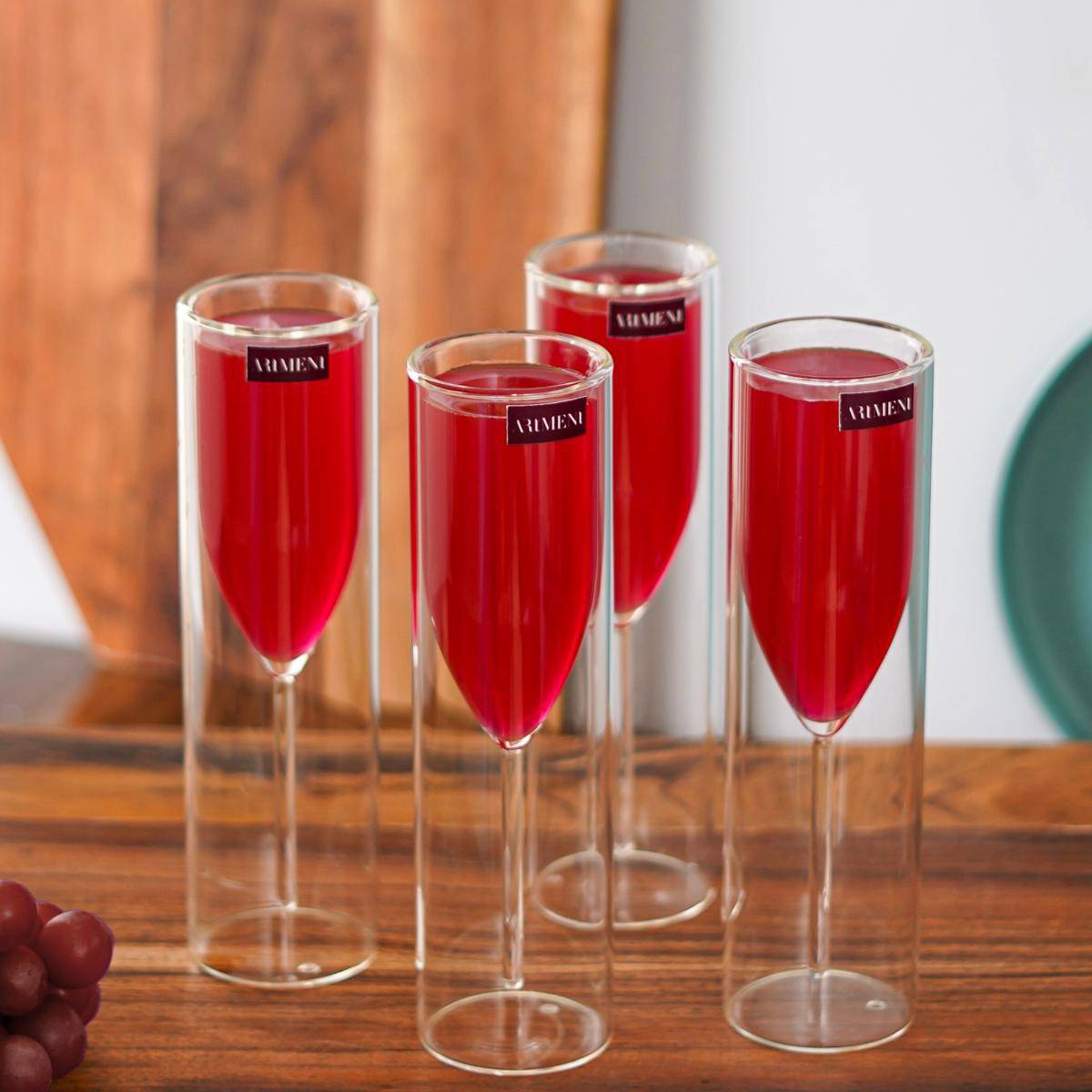The Artment Aura Flute Glasses (Pack of 4)