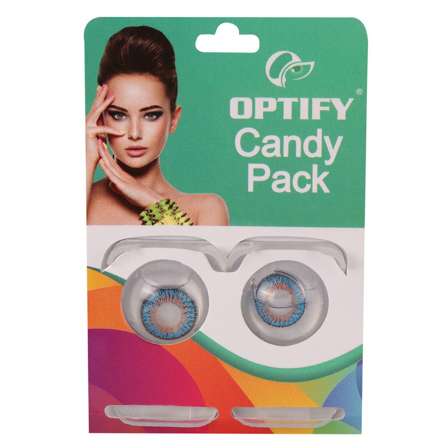 Optify Candy Pack Colored Contact Lenses Zero Power - Blue