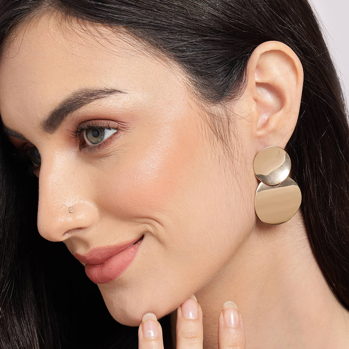 SOHI Gold Plated Geometric Drop Earrings