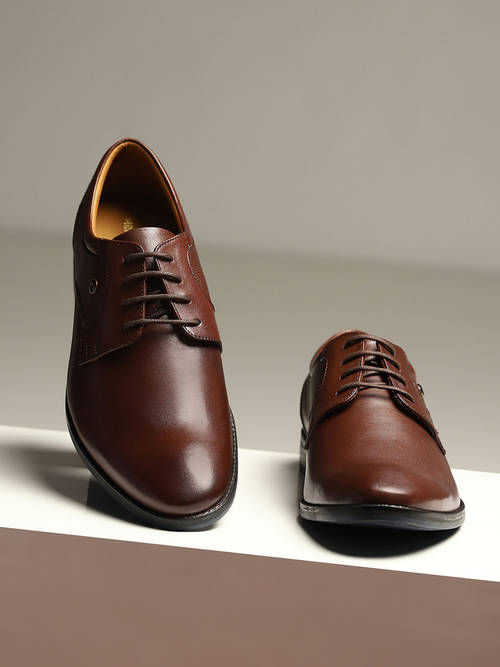 Buy Monte Carlo Men Brown Solid Lace Up Genuine Leather Derby 
