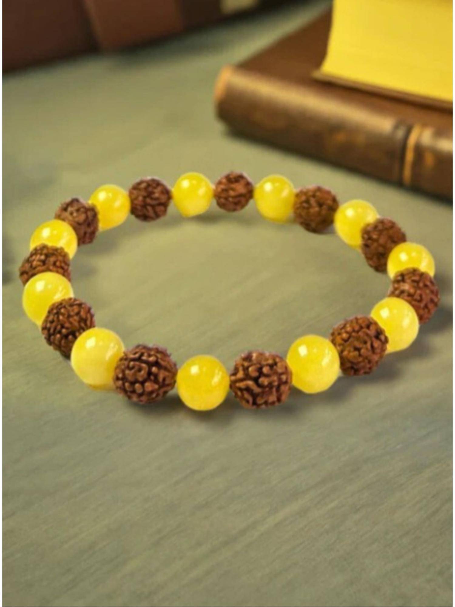 Gahan Natural Rudraksha Stretchable Bracelet