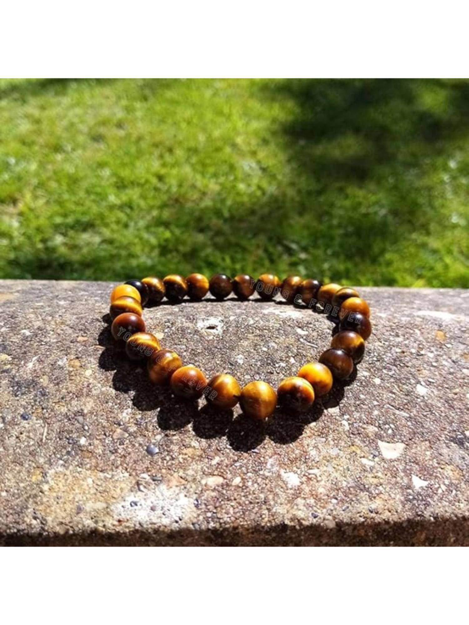 Gahan Natural Crystal Beaded Tiger Eye Gemstone Bracelet