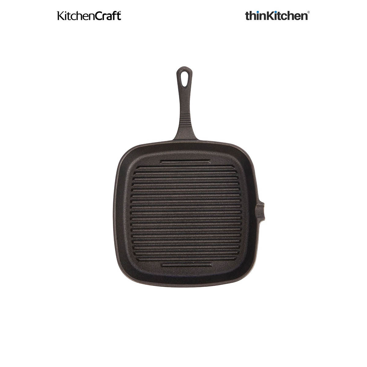 Kitchencraft Cast Iron Square Grill Pan, 23cm Buy Kitchencraft Cast
