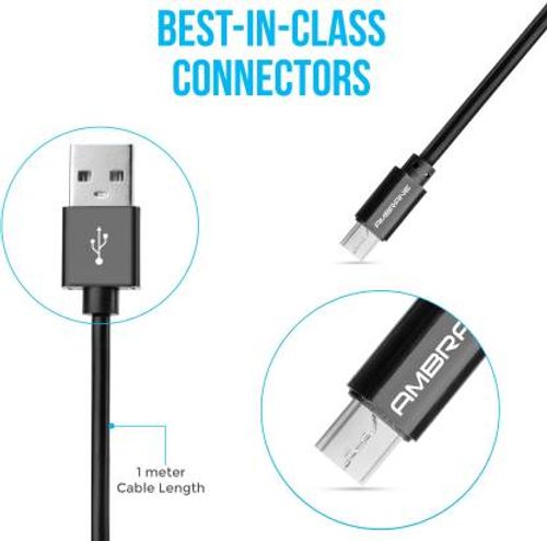 Buy Ambrane Acm-1 1m Micro Usb Cable (black) Online