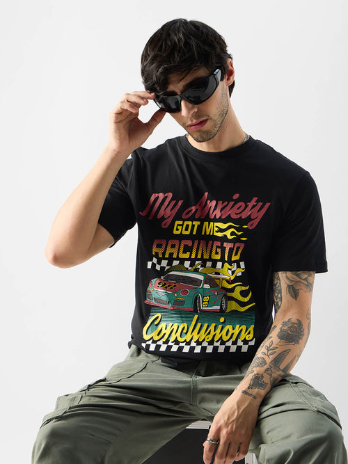The Souled Store Original My Anxiety Got Me Racing Men T-shirts