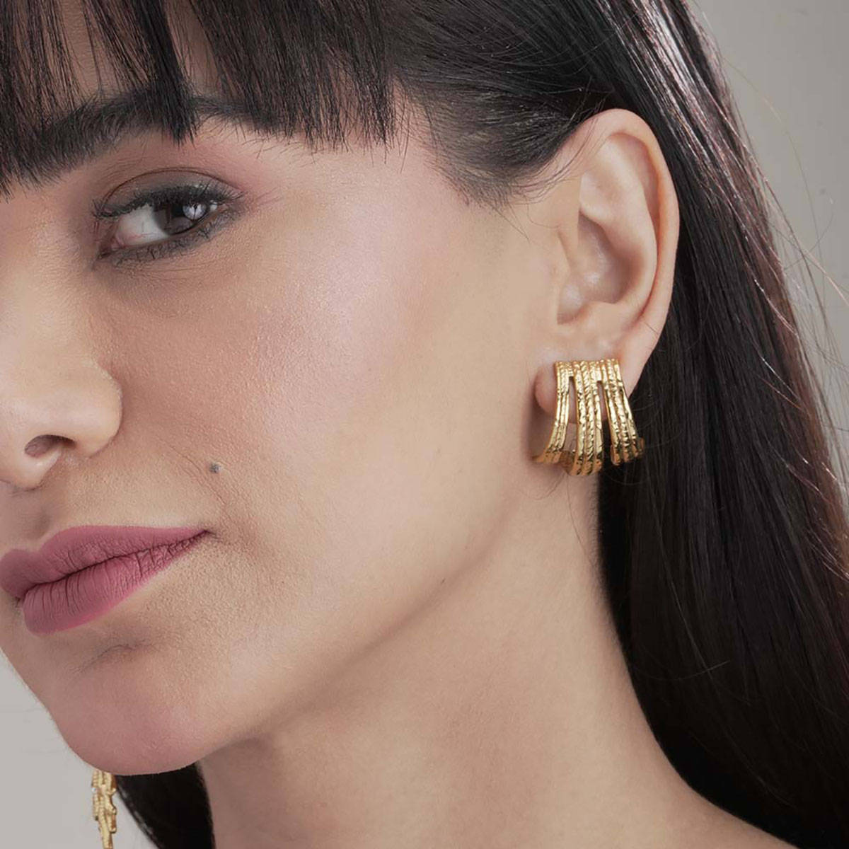 Palmonas Statement Gold Stud Earring For Womens