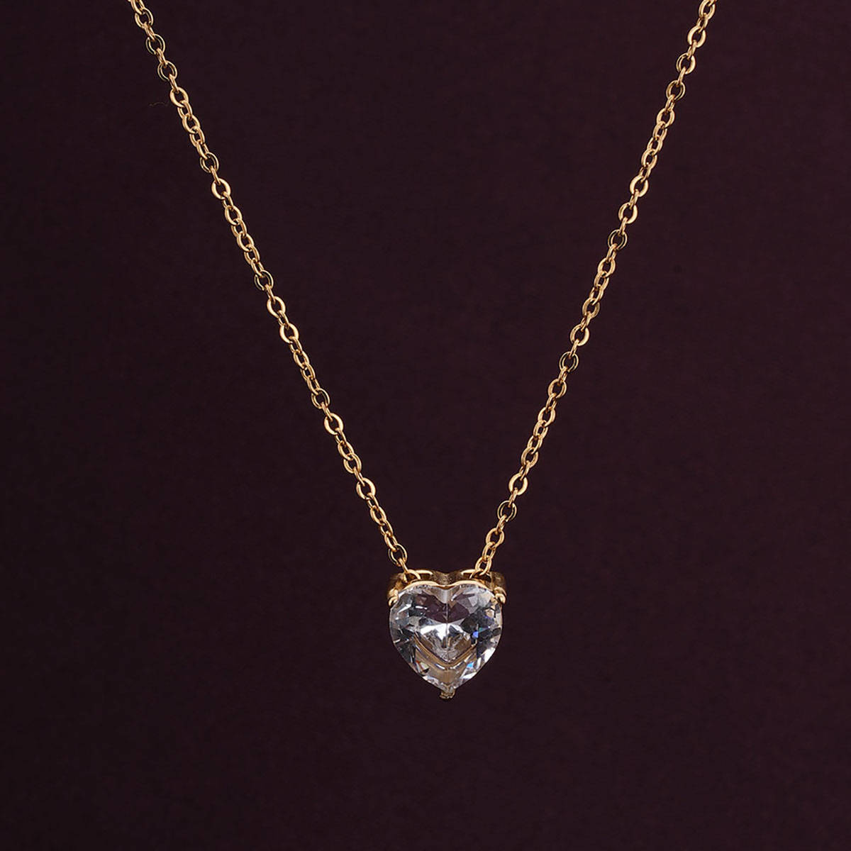 Palmonas Sparkling Hearts Gold Necklace For Womens
