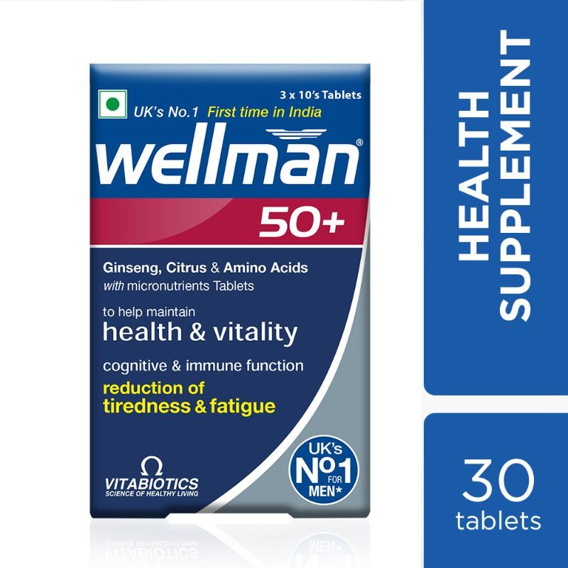 Wellman 50+ UK's No.1 Multivitamin for Men above 50 (Ginseng, Citrus