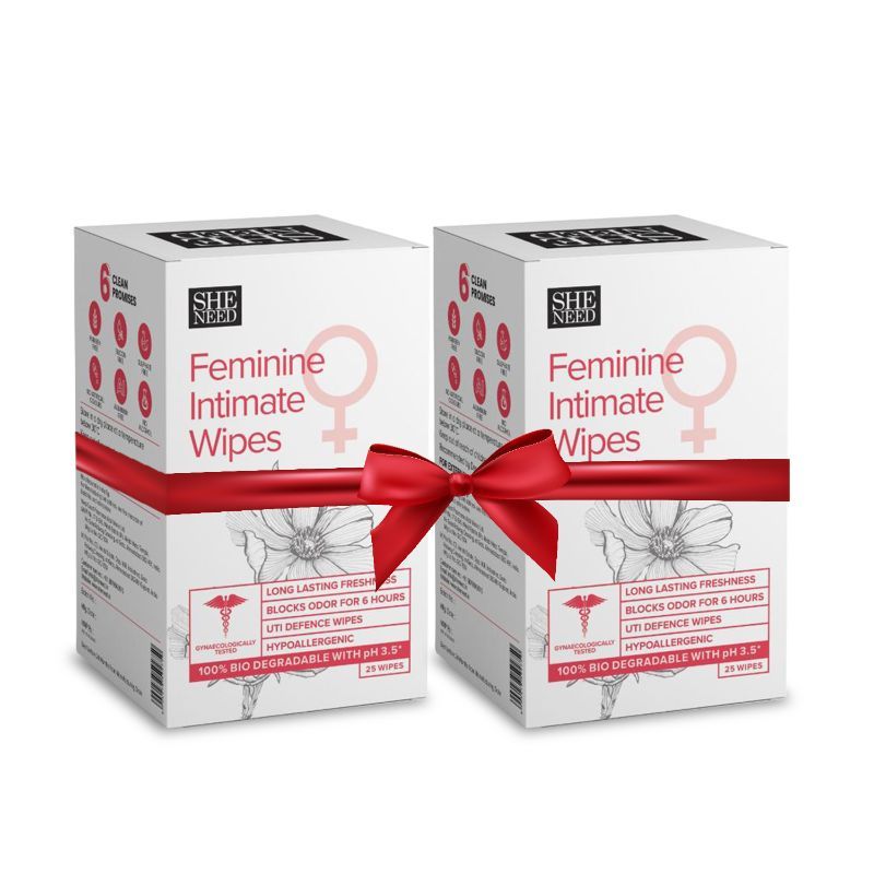 Sheneed Feminine Intimate WipesPack of 2 for Uti Prevention