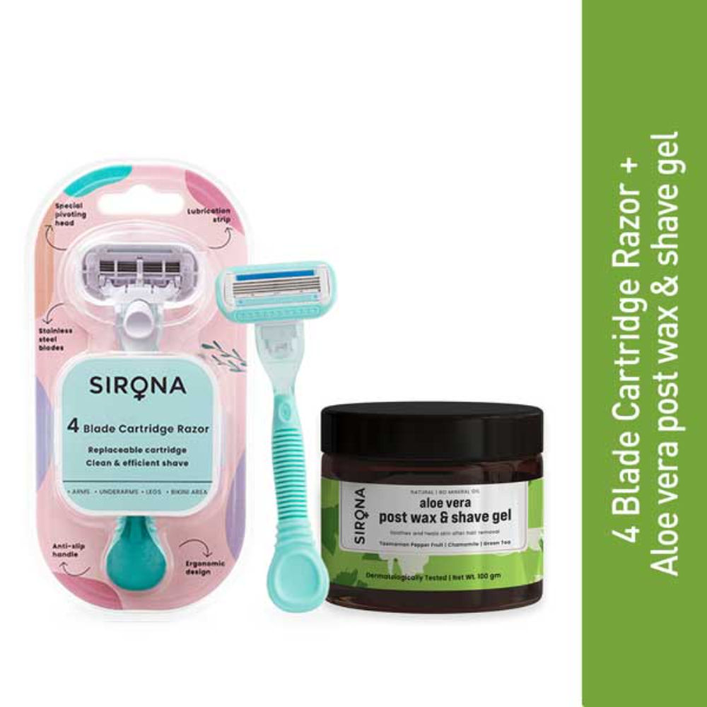 Sirona 4 Blade Hair Removal Cartridge Razor For Women with Soothing Post Wax & Shave Gel Buy